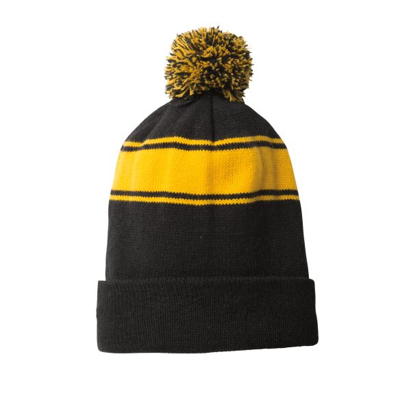 Stripe Pom Pom Beanie Thumbnail