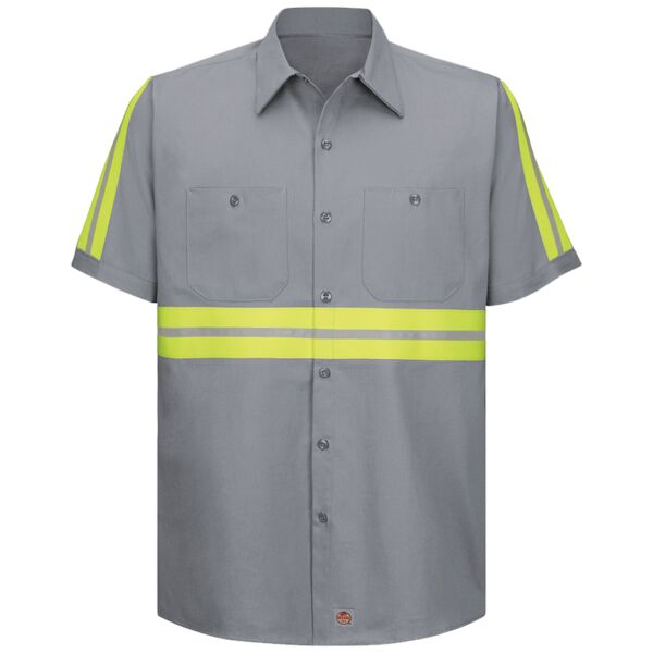 Men's Tall Enhanced Visibility Short Sleeve Cotton Work Shirt Thumbnail